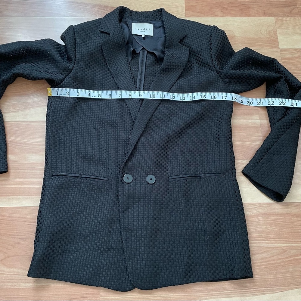 SANDRO paris  $590 black Verica textured blazer size 36 small - Picture 9 of 13